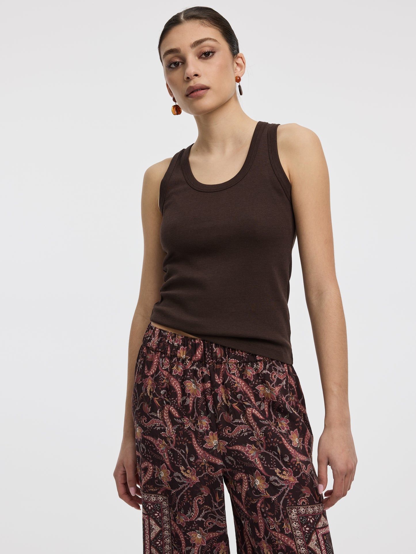 Scoop-Neck Ribbed Tank