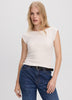 Extended-Sleeve Boat-Neck Ribbed Top