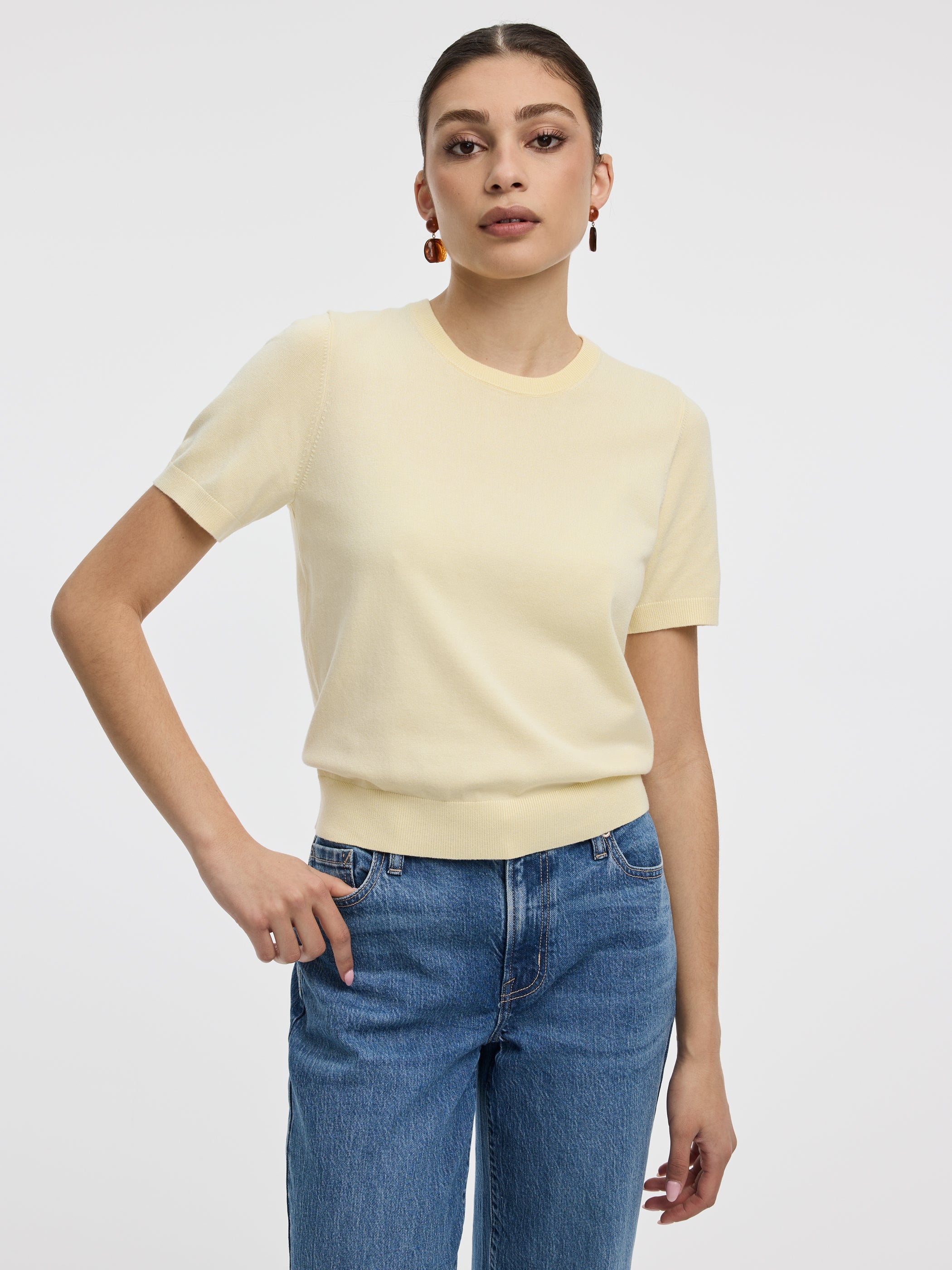 Pull à col rond et manches courtes - R Essentials