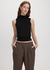 Sleeveless Mock-Neck Sweater