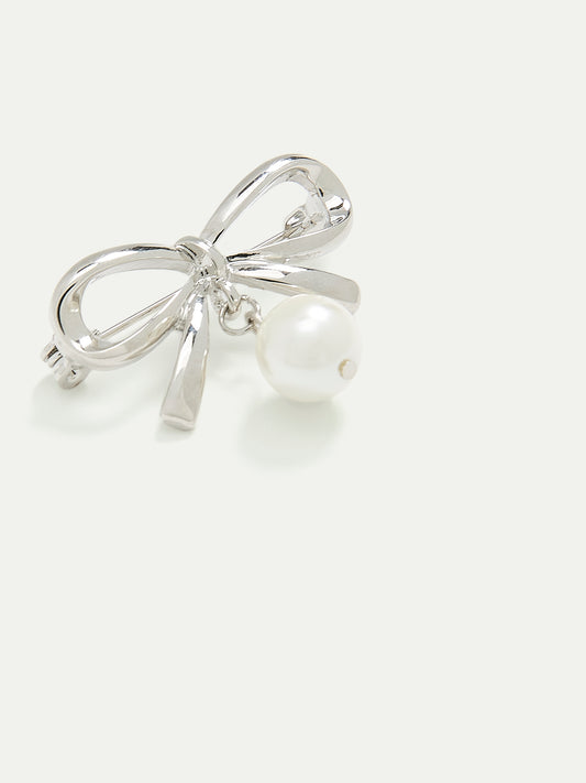 Bow Brooch with Pearl
