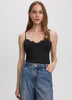 V-Neck Cami with Lace Trim