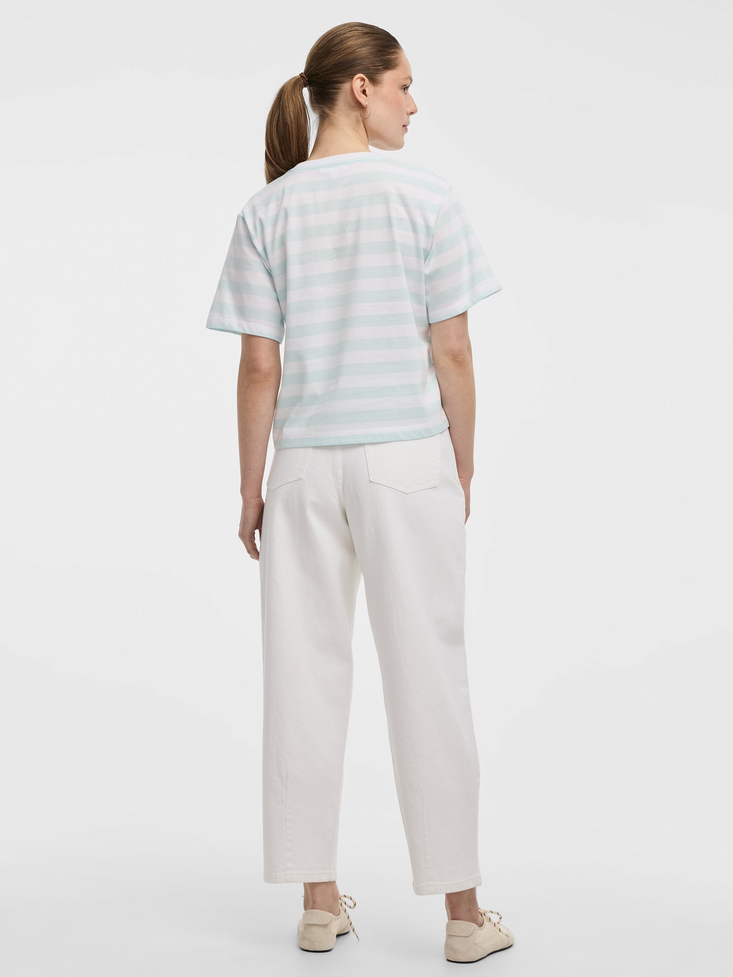 Striped Crew-Neck Boxy T-Shirt