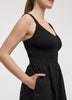 Sleeveless Midi Dress with Smocked Top
