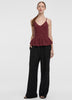 Wide-Leg High-Rise Pull-On Piqué Pant