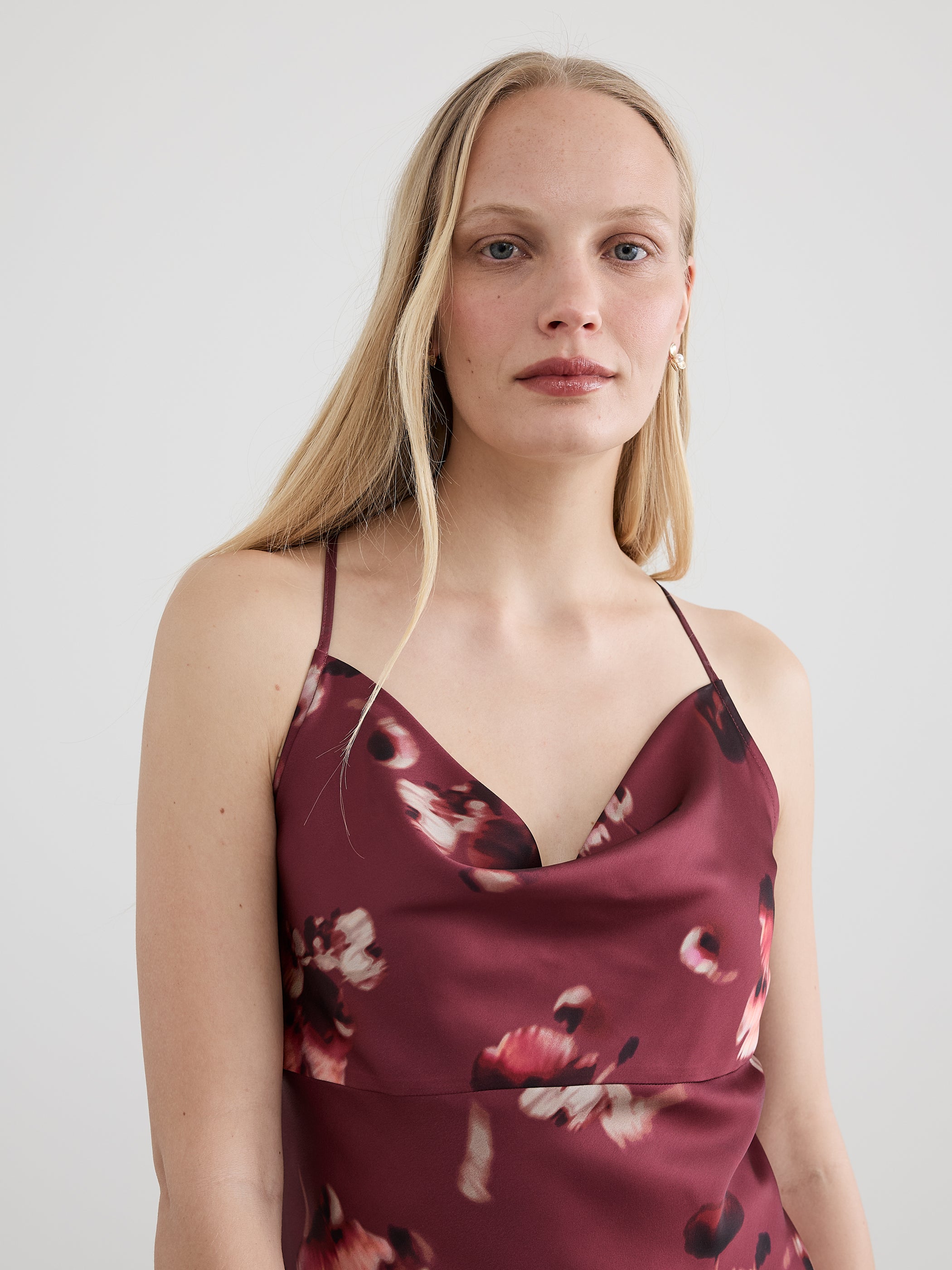 Sleeveless Maxi Dress with Cowl Neckline