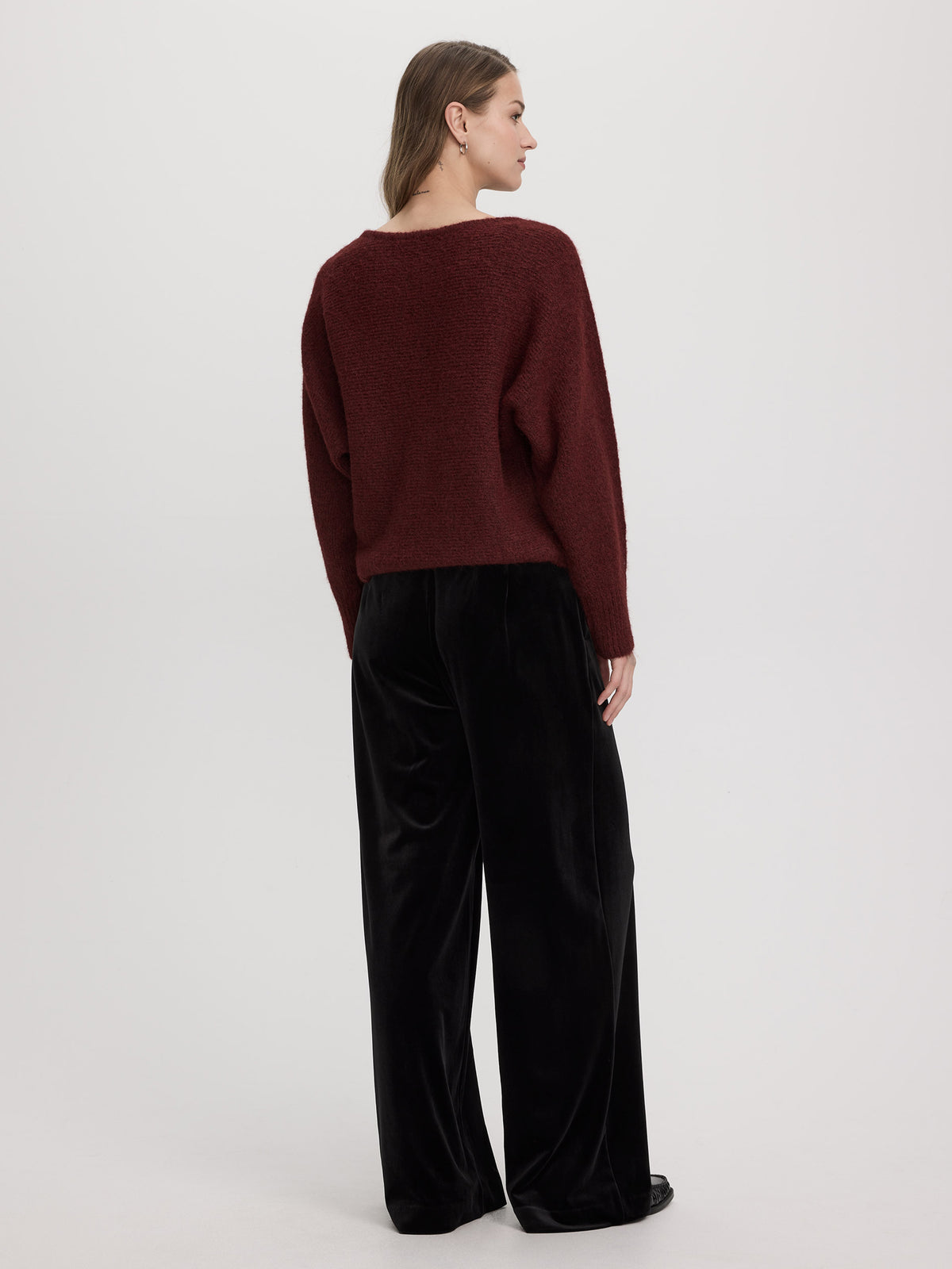 Pull boxy à manches longues et col bateau