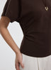Short-Sleeve Crew-Neck Tee with Shirred Sides