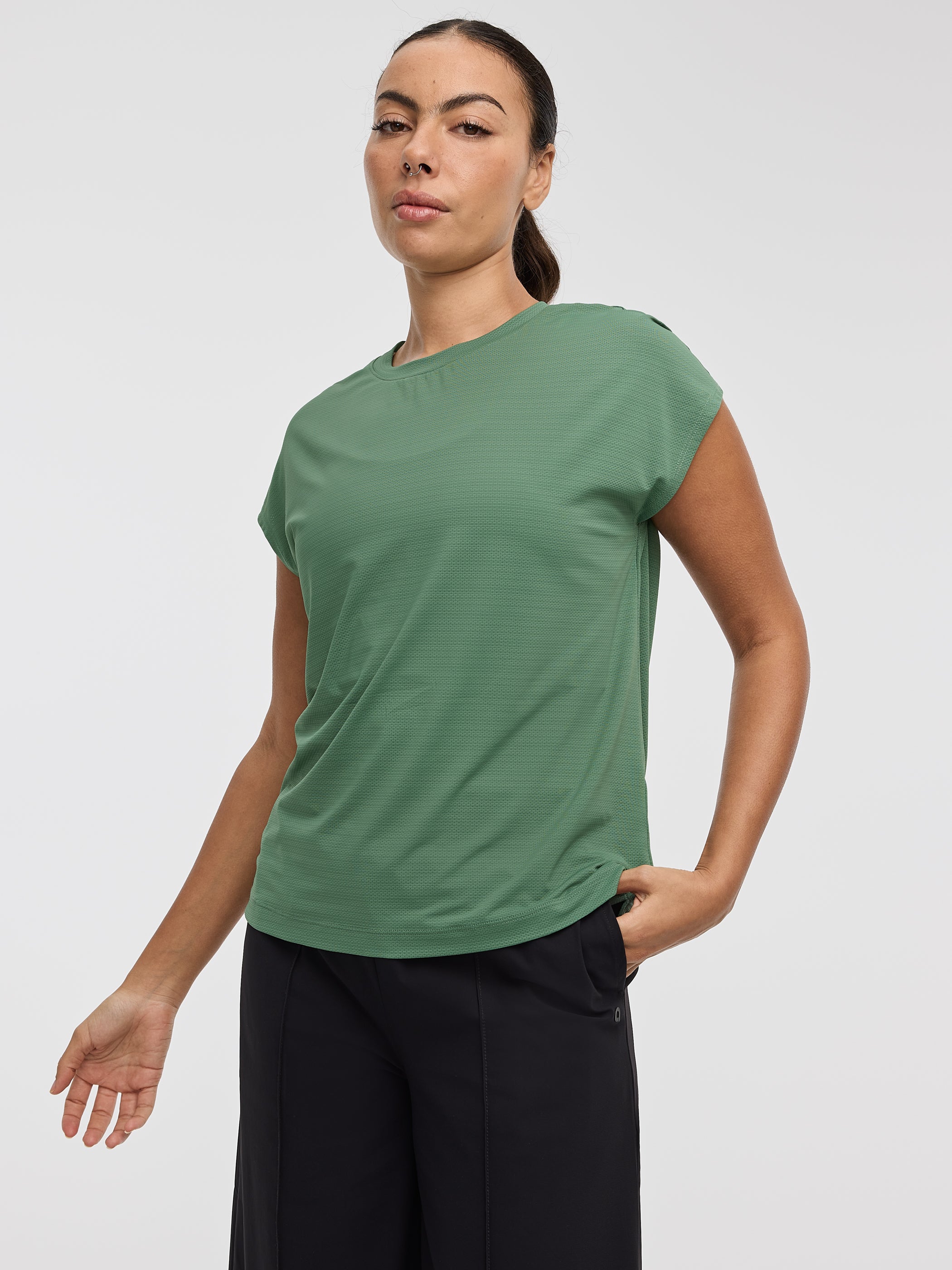 Extended-Sleeve Mesh Tee