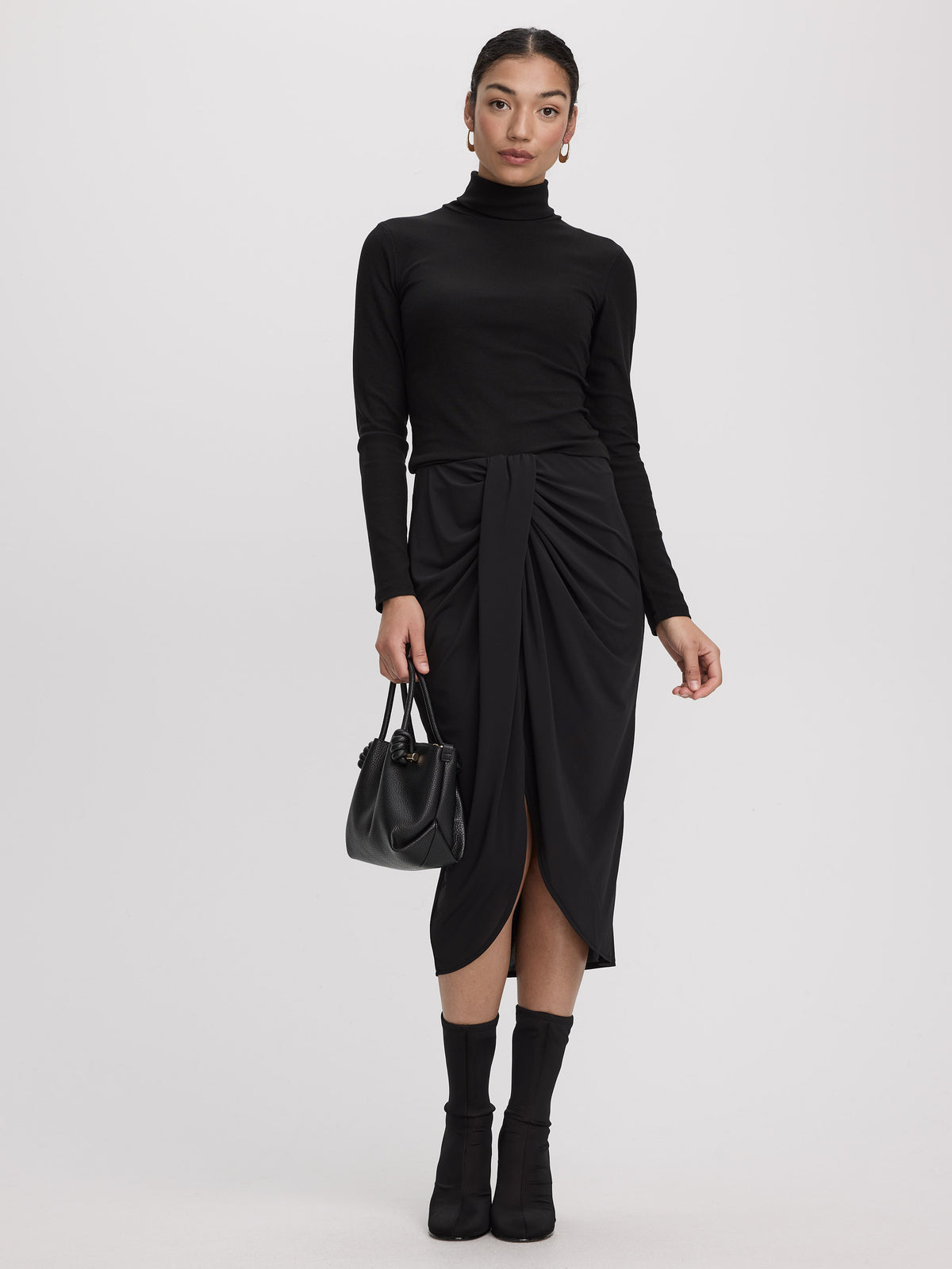 Draped Midi Skirt