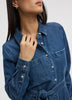 Robe chemise midi en denim 