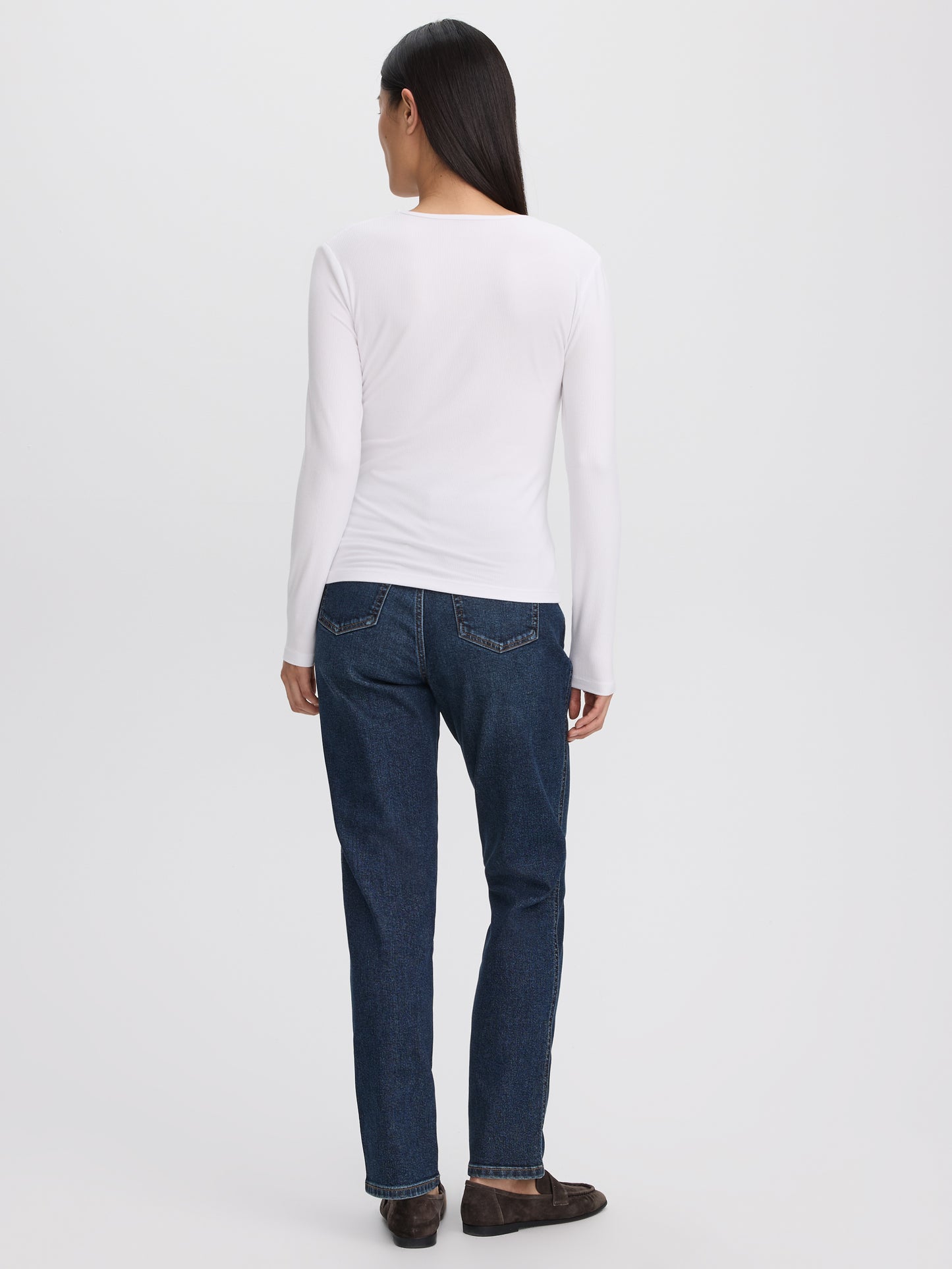 Long-Sleeve Crew-Neck Ribbed T-Shirt - R Essentials