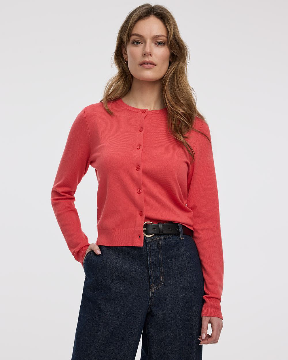 Crew-Neck Cardigan - R Essentials