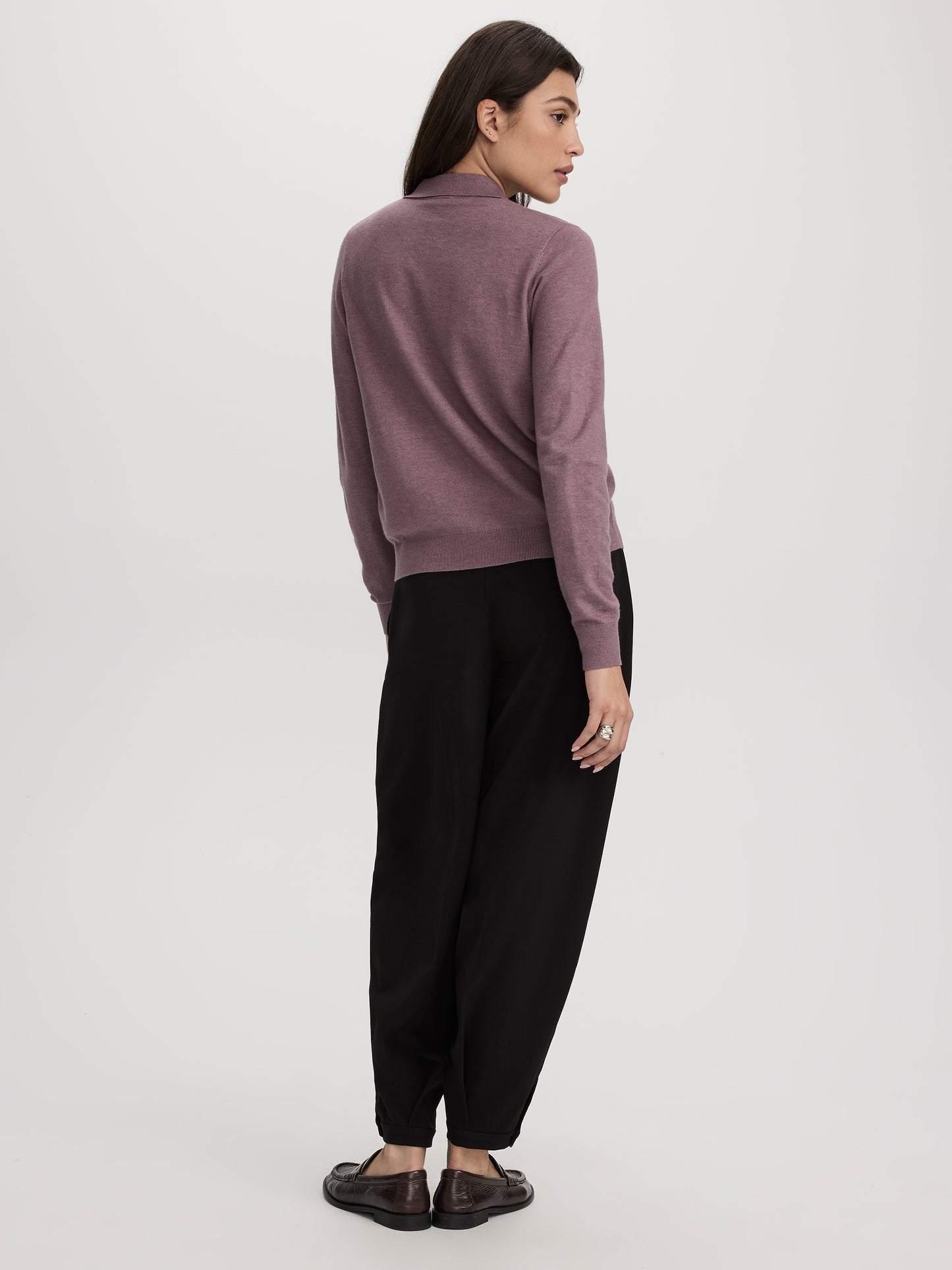 Long-Sleeve Sweater with Johnny Collar - R Essentials