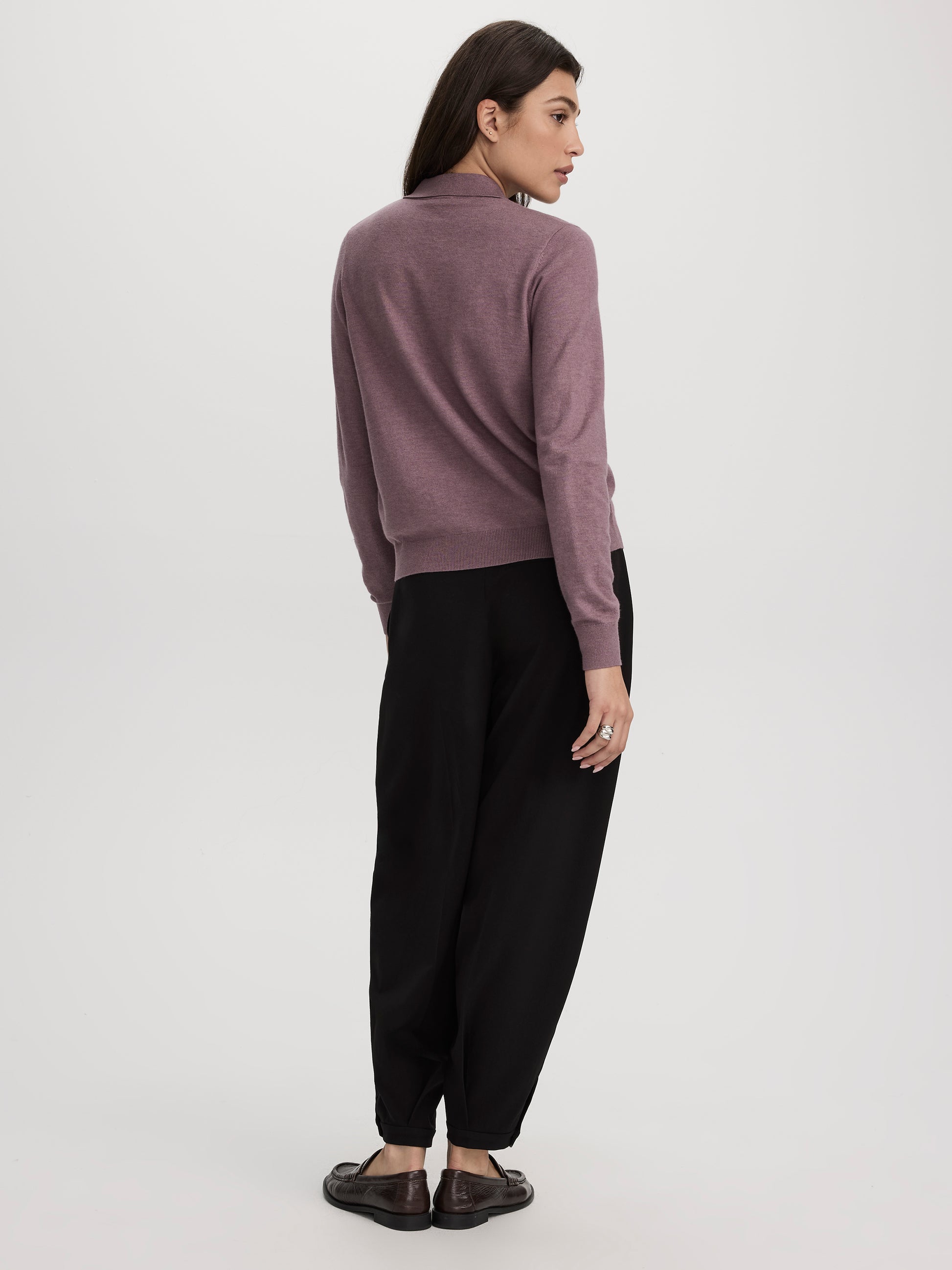 Long-Sleeve Sweater with Johnny Collar - R Essentials