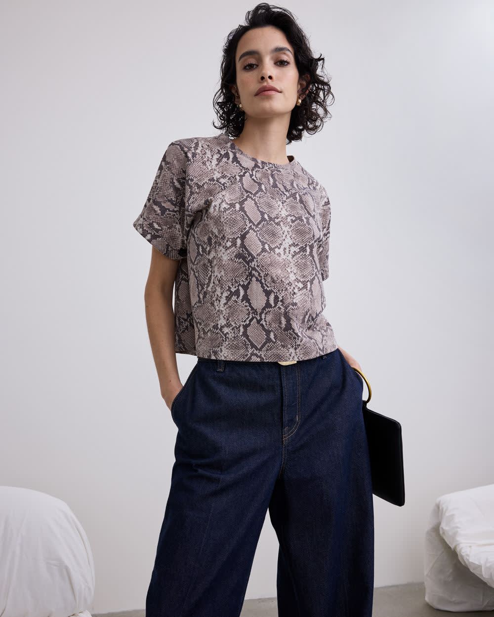 T-shirt à manches très courtes et col rond