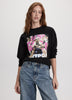 Long-Sleeve Crew-Neck Fleece Top with Print