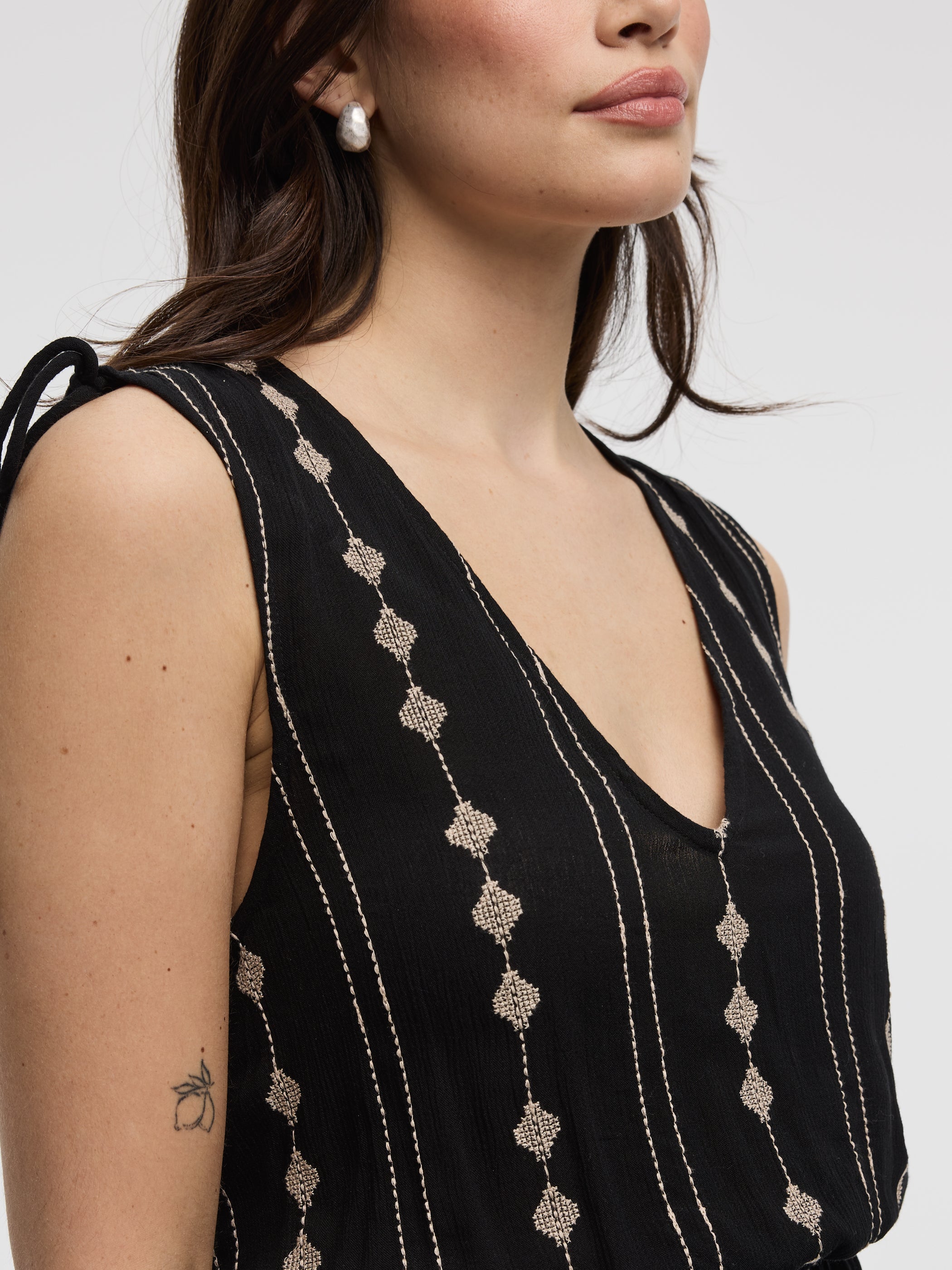 Sleeveless V-Neck Midi Dress