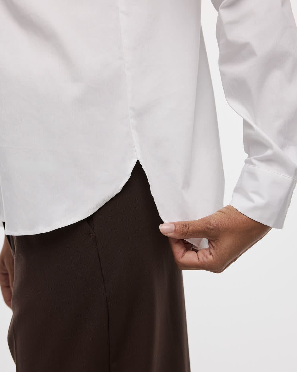Long-Sleeve Poplin Shirt with Chest Pocket - R Essentials