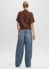 Merino-Blend Short-Sleeve Mock-Neck Sweater
