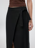 Linen-Blend Wrap Maxi Skirt