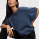 Cashmere-Blend Short-Sleeve Crew-Neck Loose Sweater
