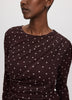 Long-Sleeve Crew-Neck Draped Top
