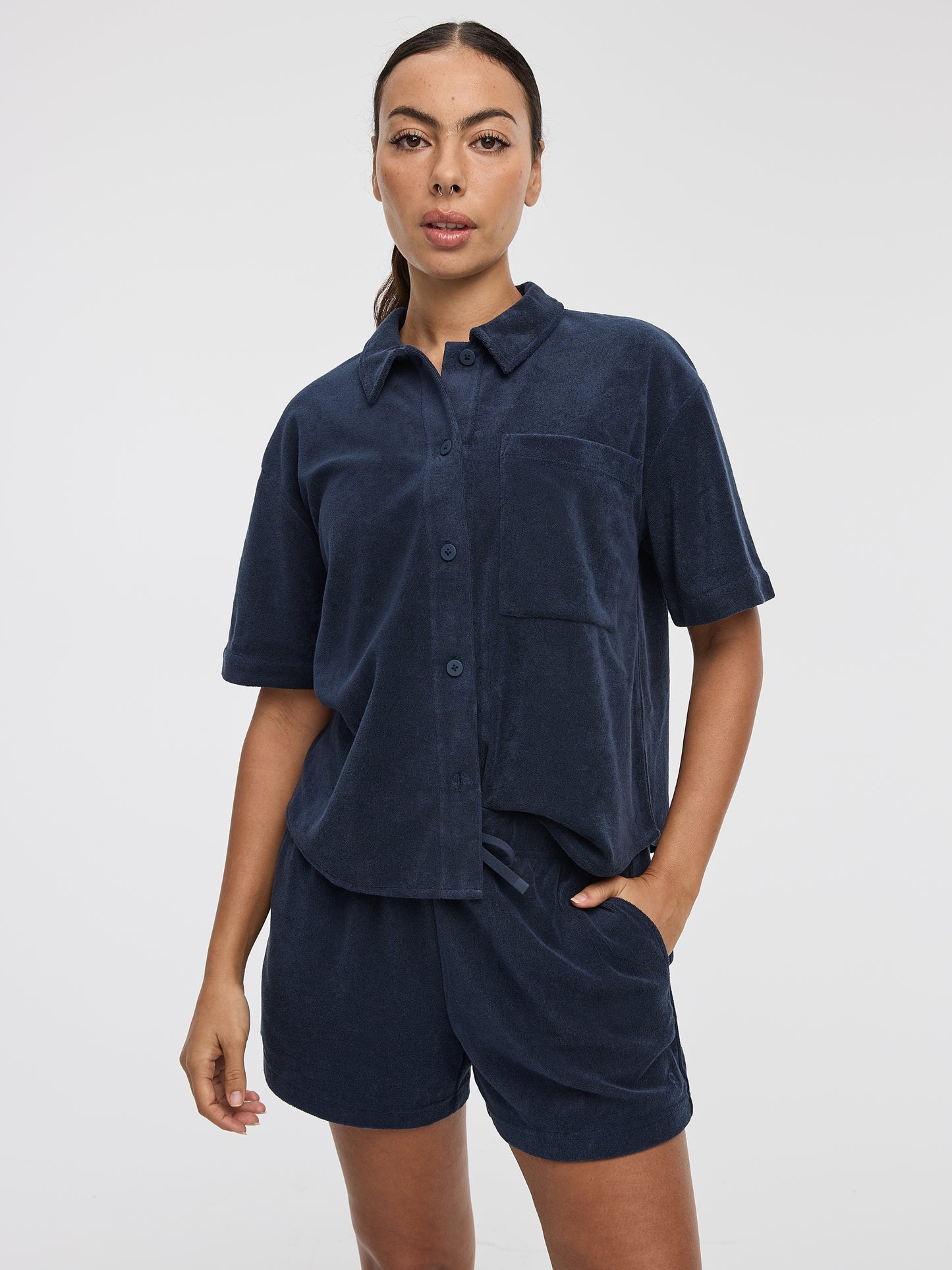 Short-Sleeve Towel-Terry Shirt - Hyba