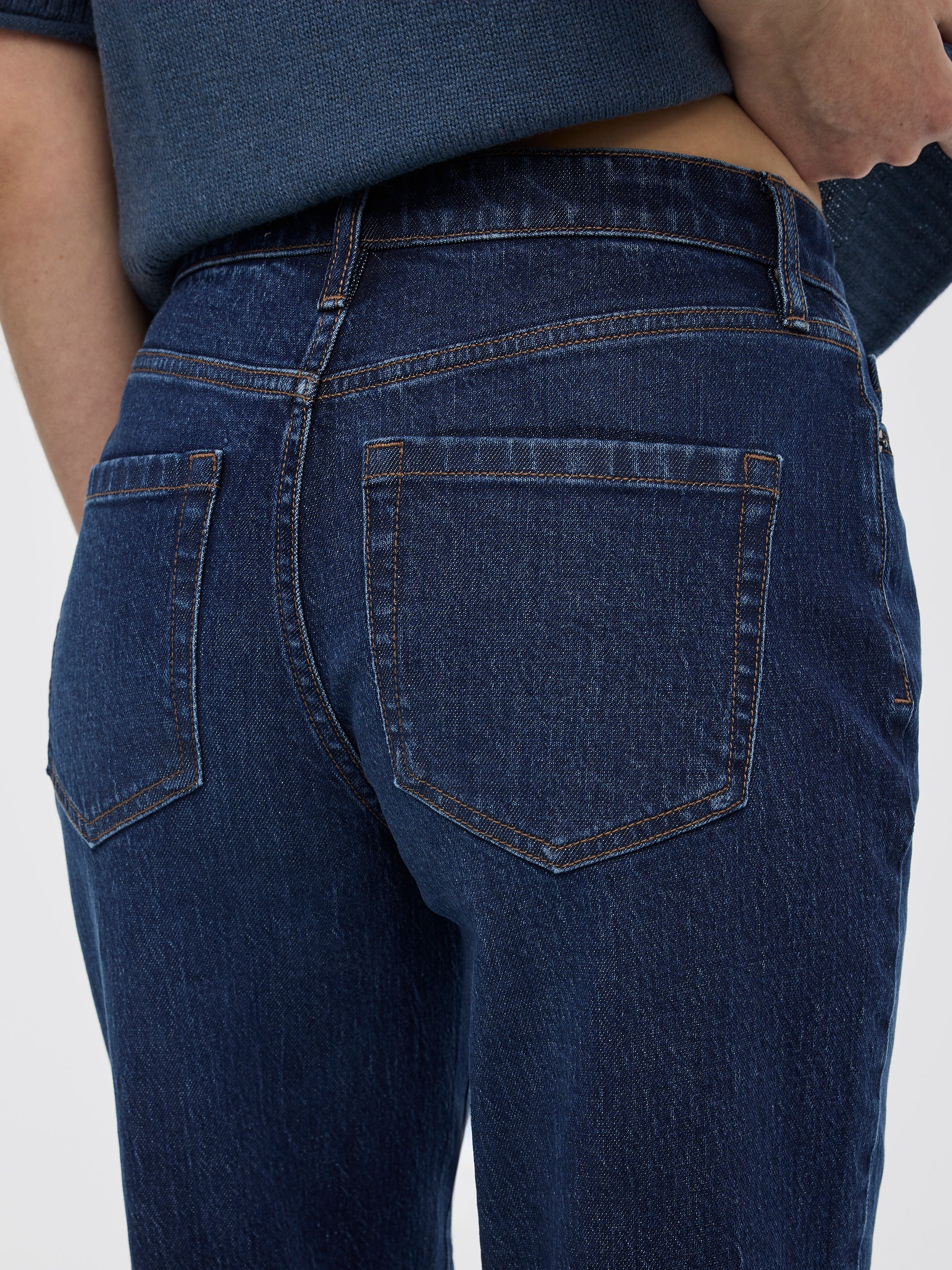 Straight-Leg High-Rise Cropped Jean with Rolled Cuffs