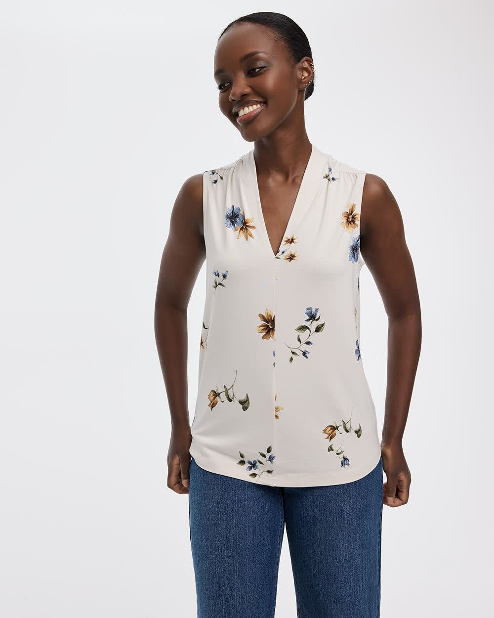 Sleeveless V-Neck Top