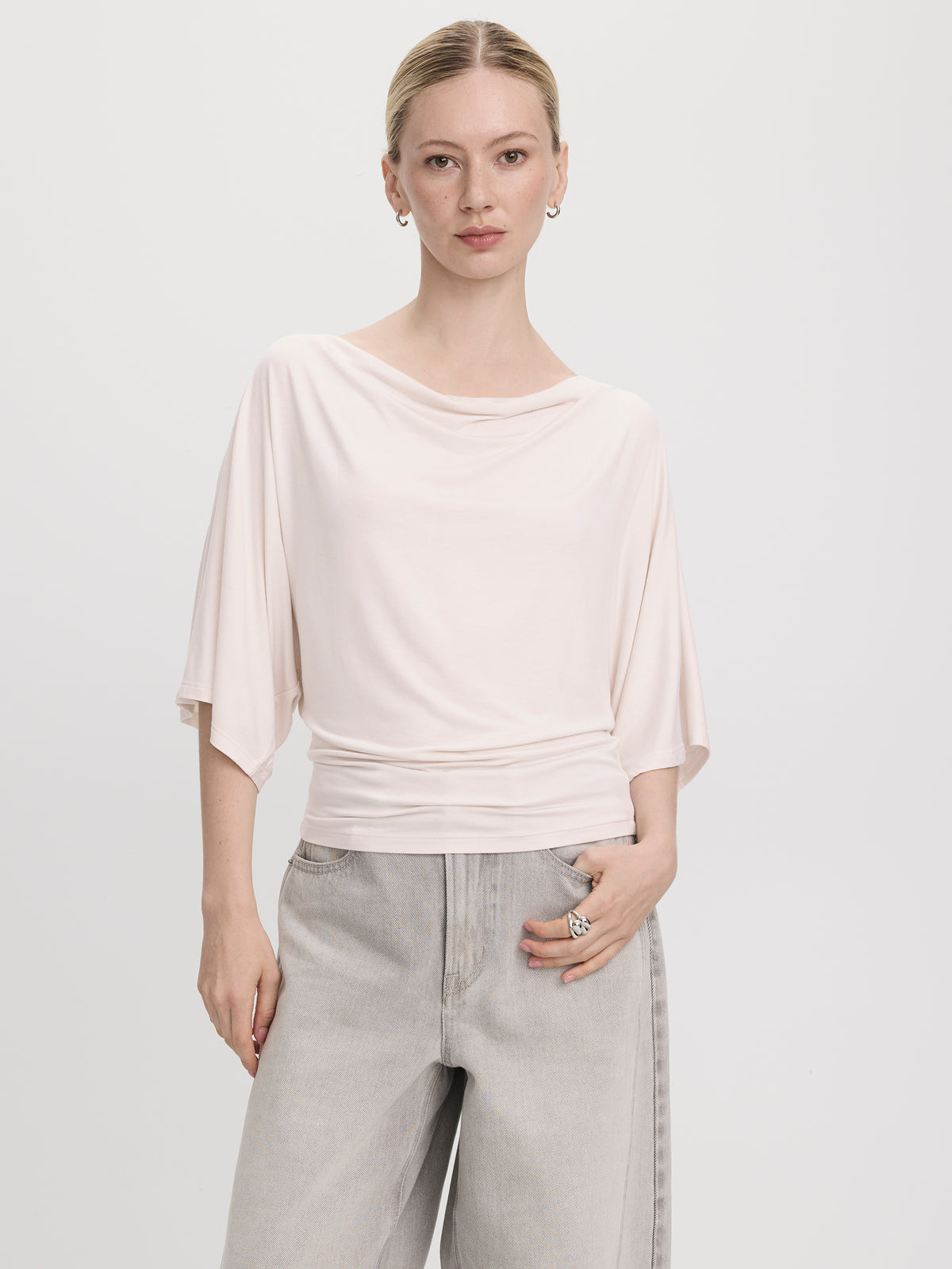 Short-Sleeve Boat-Neck Top