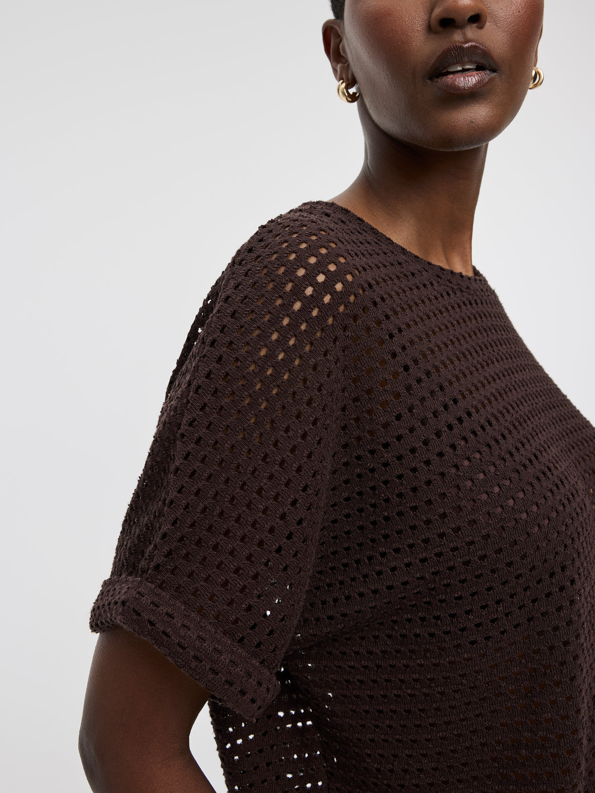 Short-Dolman-Sleeve Boat-Neck Tee