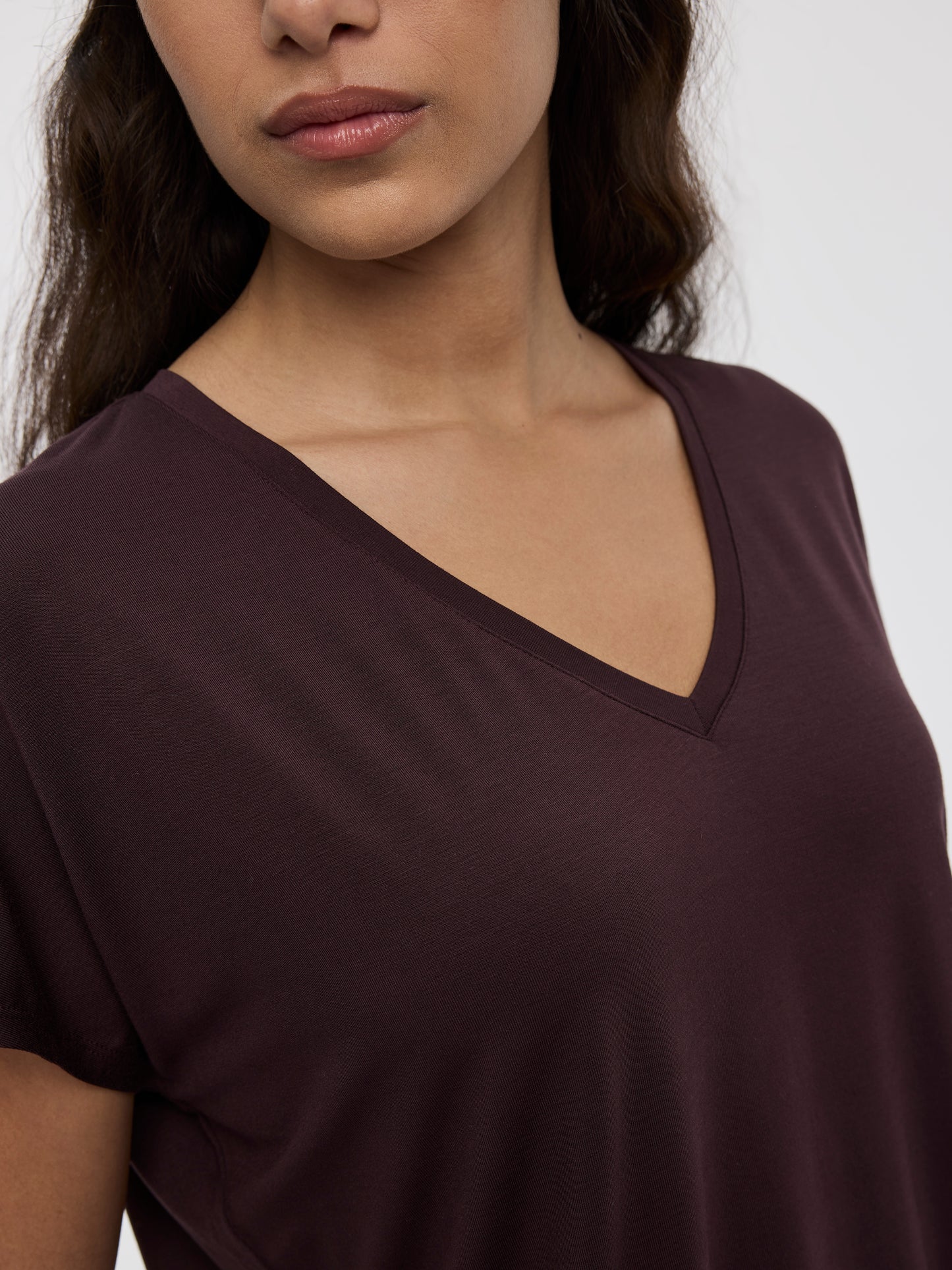 Short-Dolman-Sleeve V-Neck Tee
