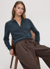 Long-Sleeve Sweater with Johnny Collar - R Essentials