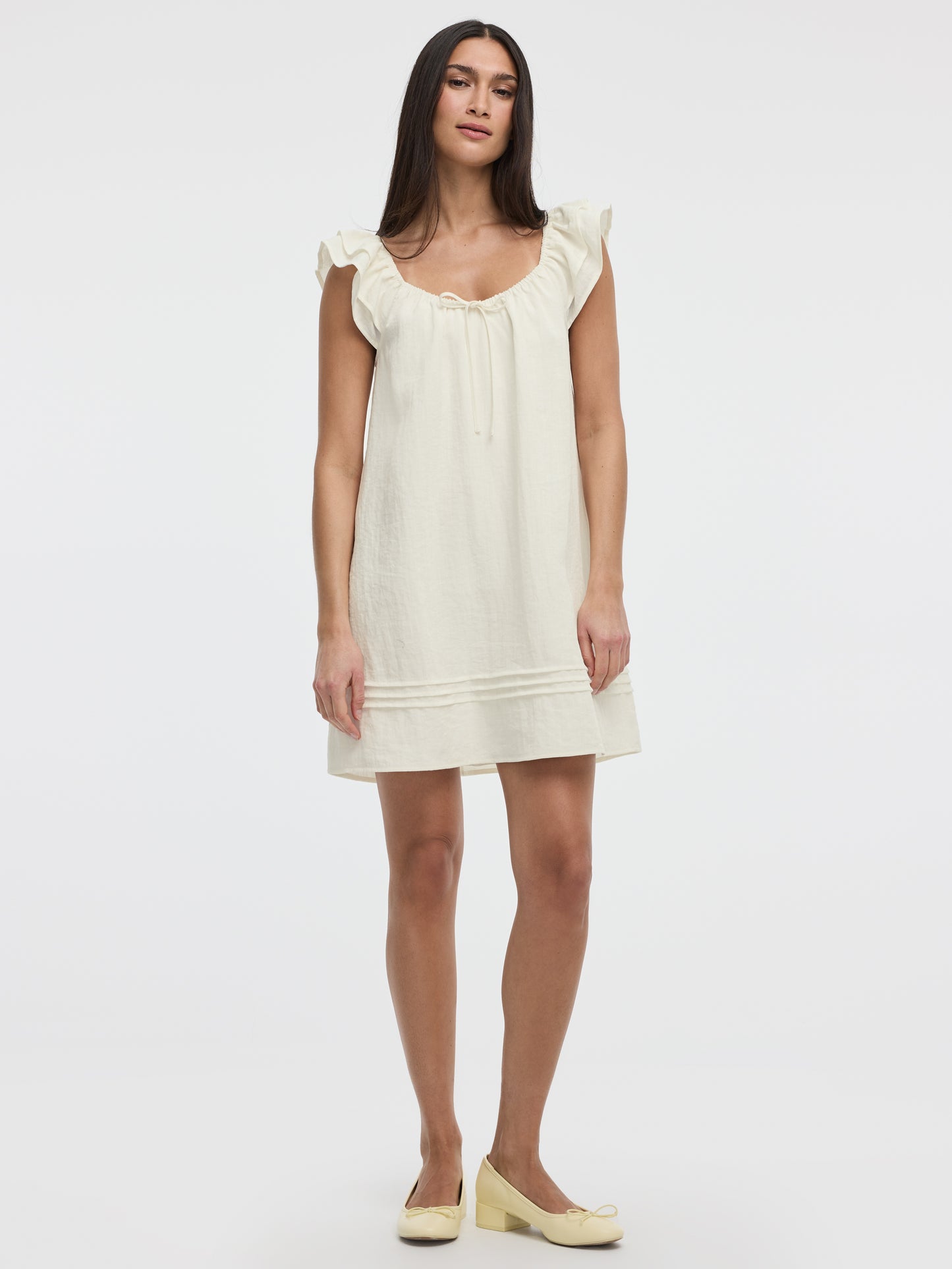 V-Neck Mini Dress with Ruffles