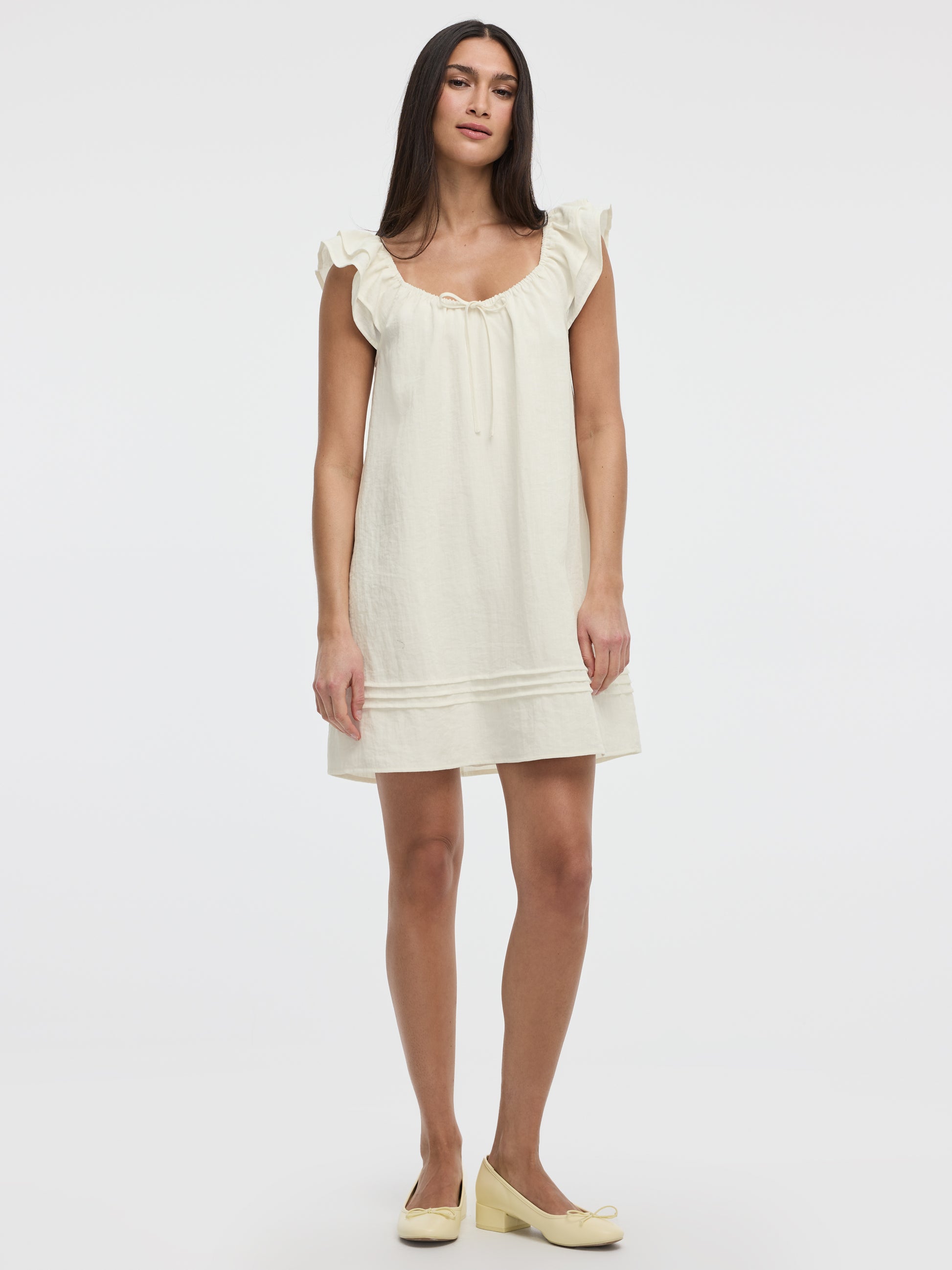 V-Neck Mini Dress with Ruffles