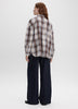 Loose Plaid Blouse with Pocket