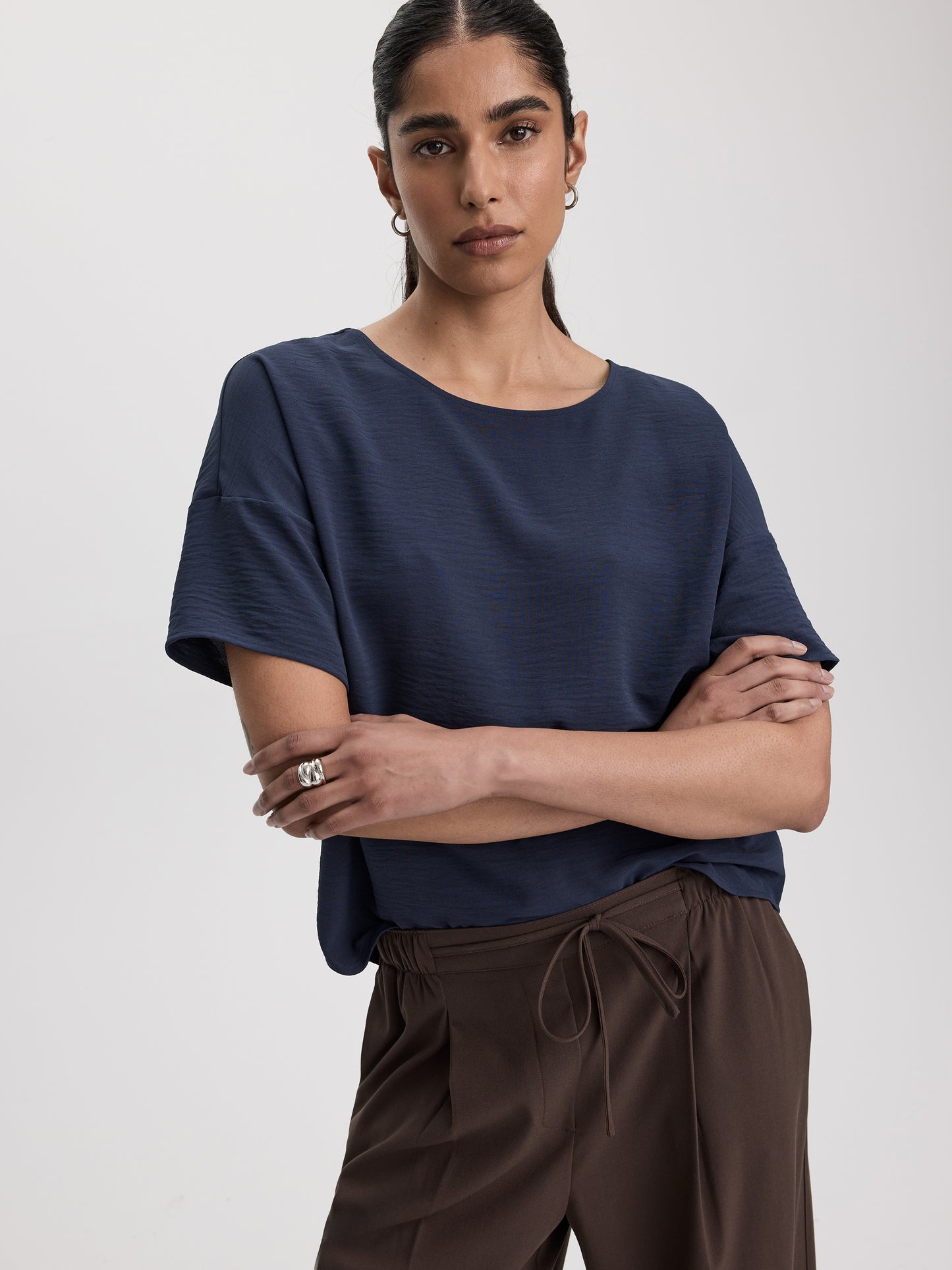Crew-Neck T-Shirt Blouse