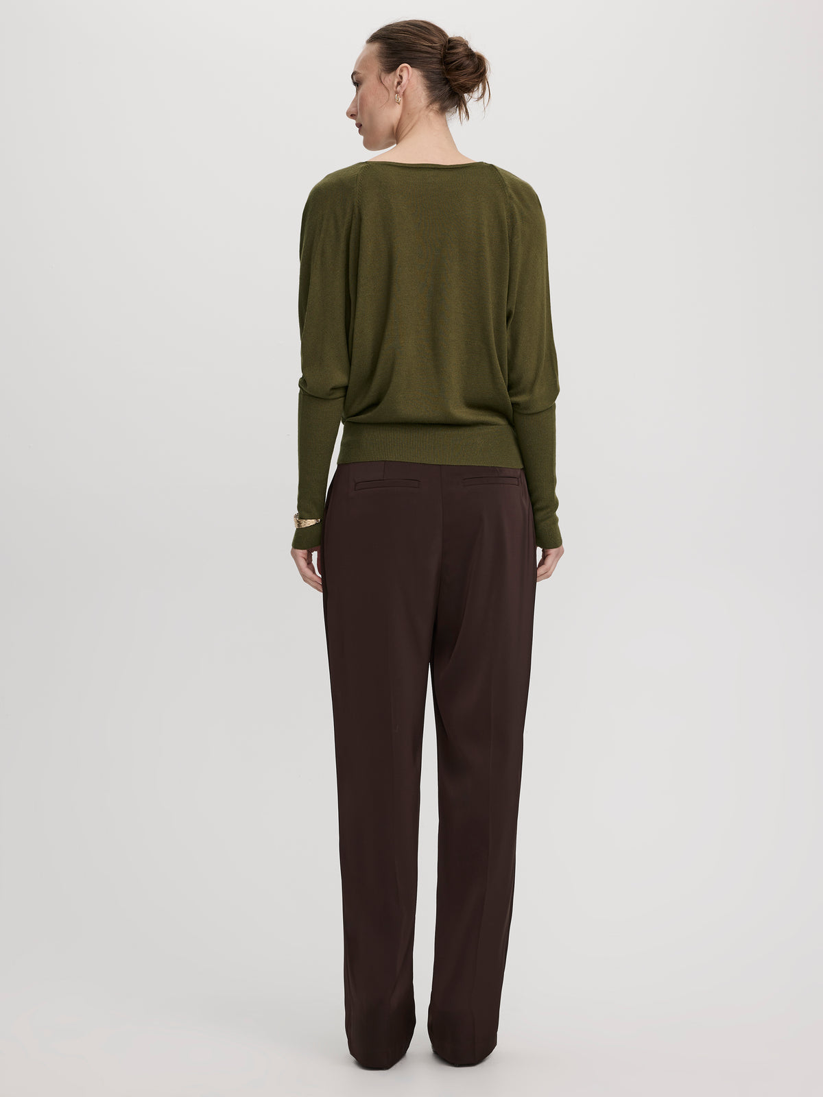 Long-Sleeve Cowl-Neck Loose Sweater