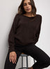 Long-Sleeve Boat-Neck Boxy Sweater with All-Over Sequins
