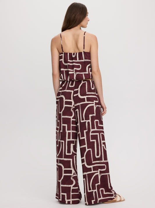 Wide-Leg High-Rise Pull-On Pant