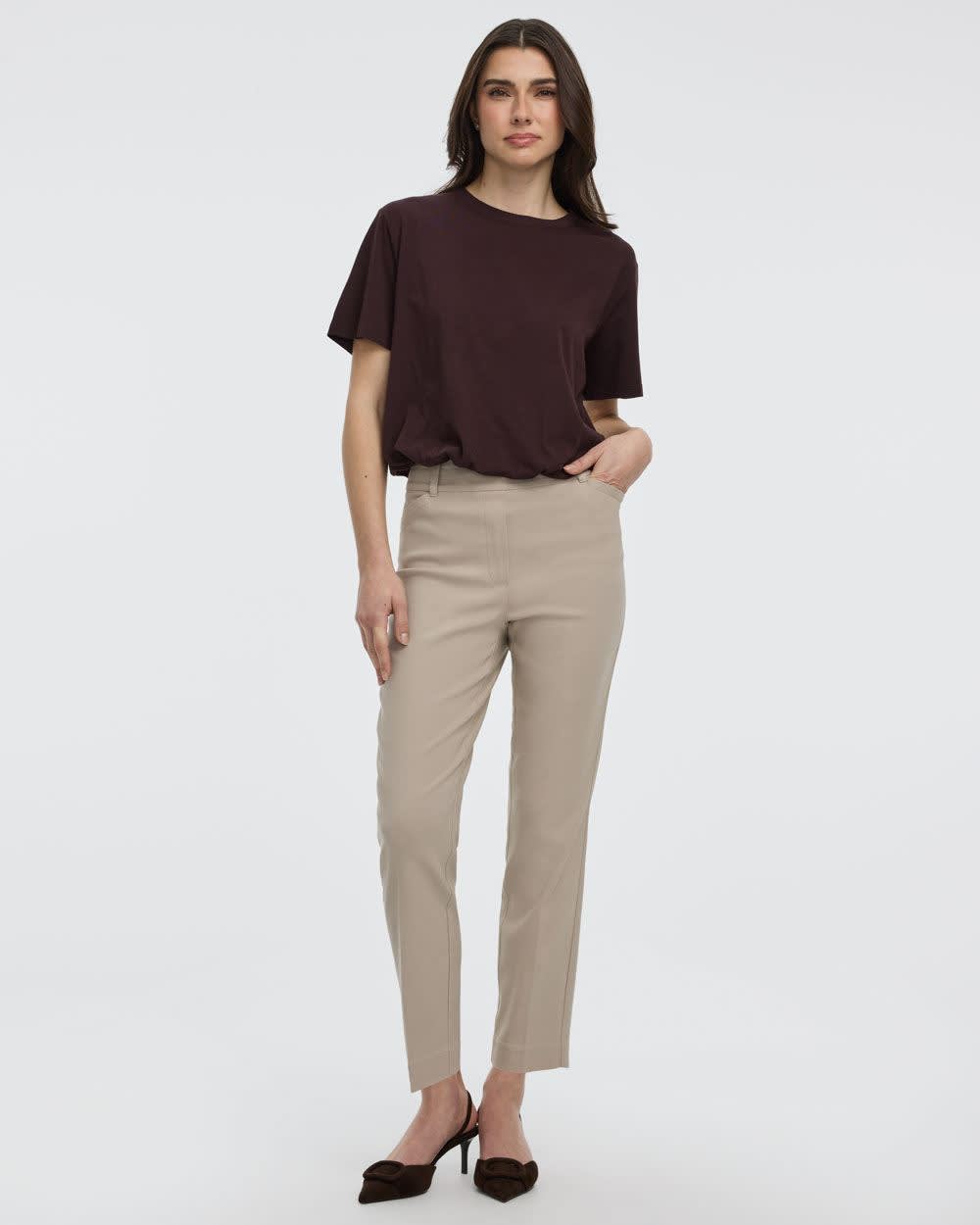 Slim-Leg High-Rise Ankle Pant - The Iconic (R)