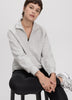 Long-Sleeve Half-Zip Mock-Neck Textured Top