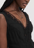 Sleeveless Blouse with Lace Trim