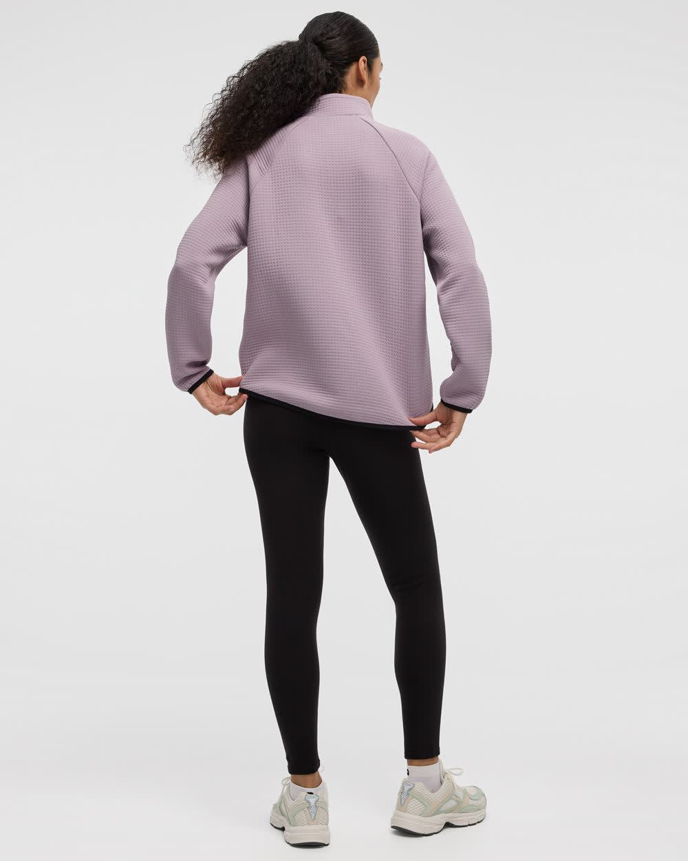 Long-Sleeve Half-Zip Mock-Neck Pullover - Hyba