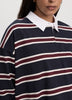 Striped Long-Sleeve Rugby-Style Top