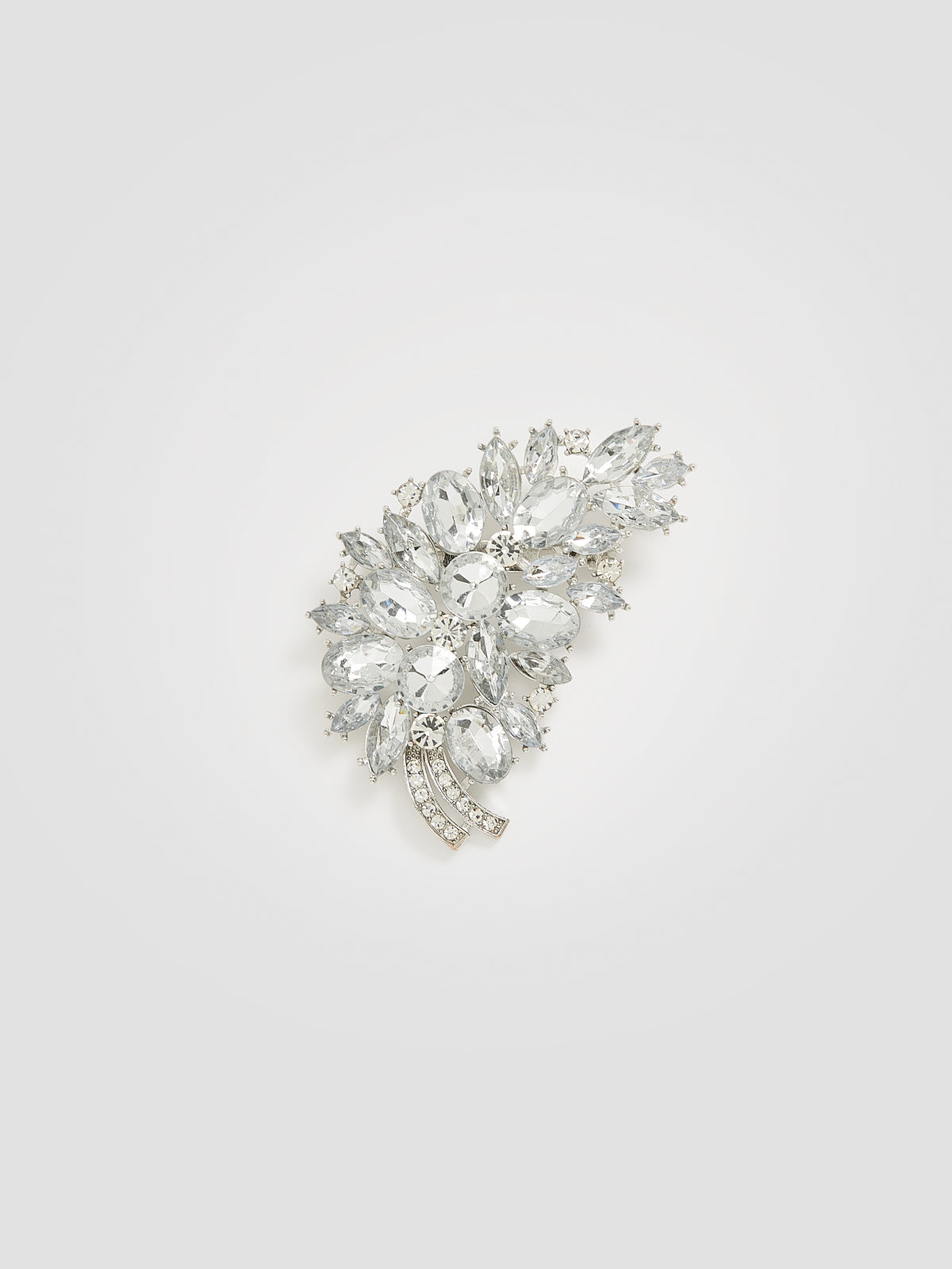Brooch with Rhinestone Cluster