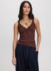 V-Neck Cami with Lace Trim