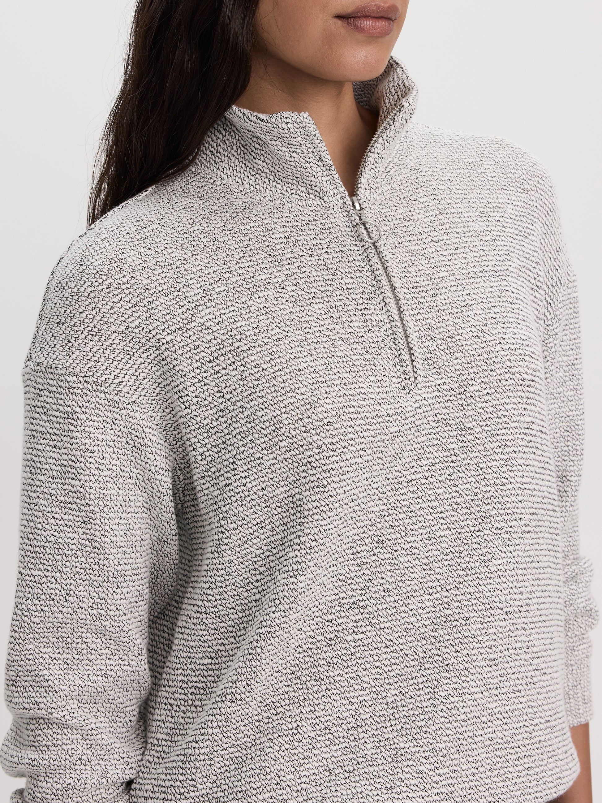 Long-Sleeve Mock-Neck Top with Half-Zip