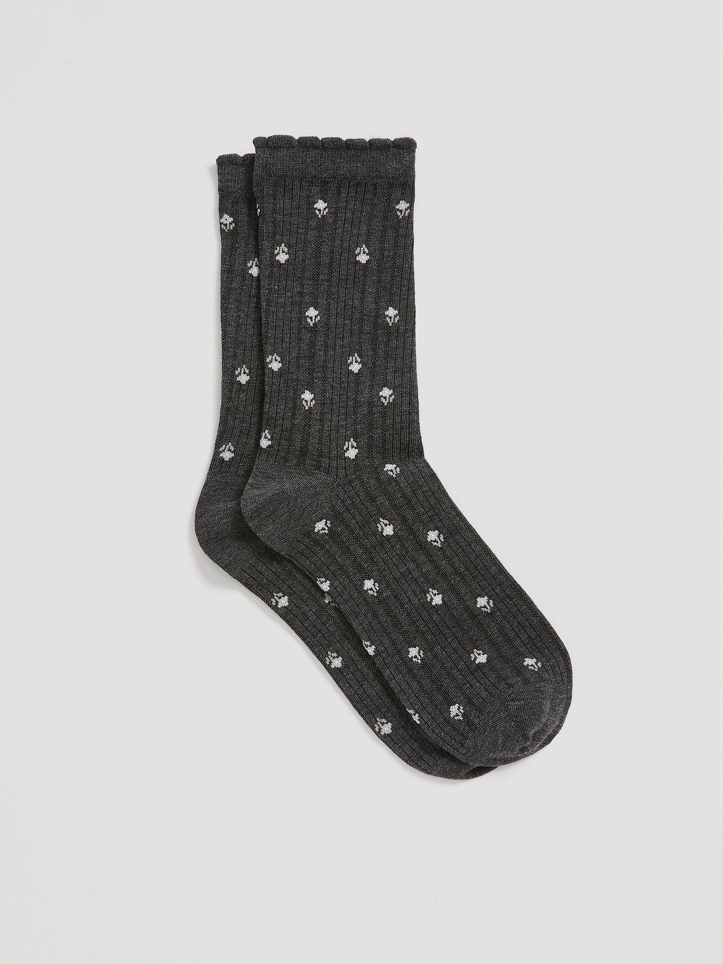 Floral Pointelle Crew Socks